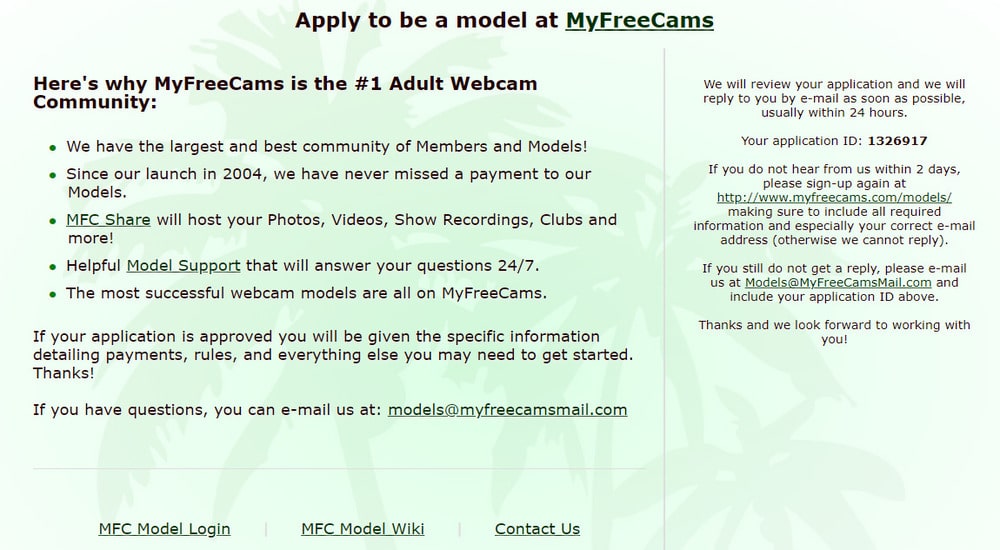 myfreecams регистрация для модели