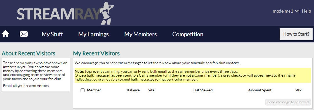 информация о зрителях на стримрей