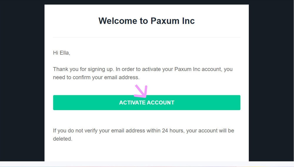 активация аккаунта на paxum