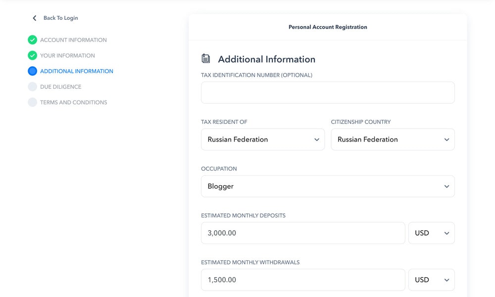 заполнение дополнительной информации на паксум